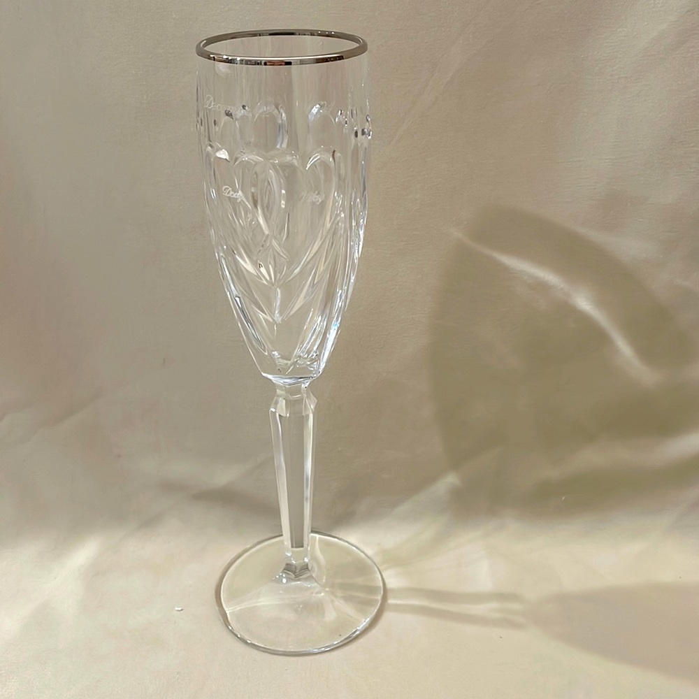Romance collection by Waterford Crystal. Fluted champagne, platinum trim - W1121